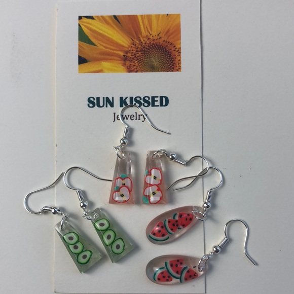 Handcrafted Summer Fruit Collection Earrings 3 PR - Picture 1 of 1